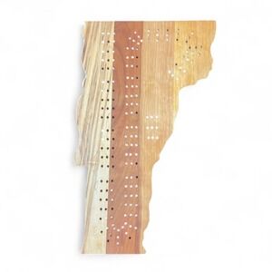 Vermont State Wood Cribbage Board GT Woodworks Made in VT Handcrafted Cabincore
